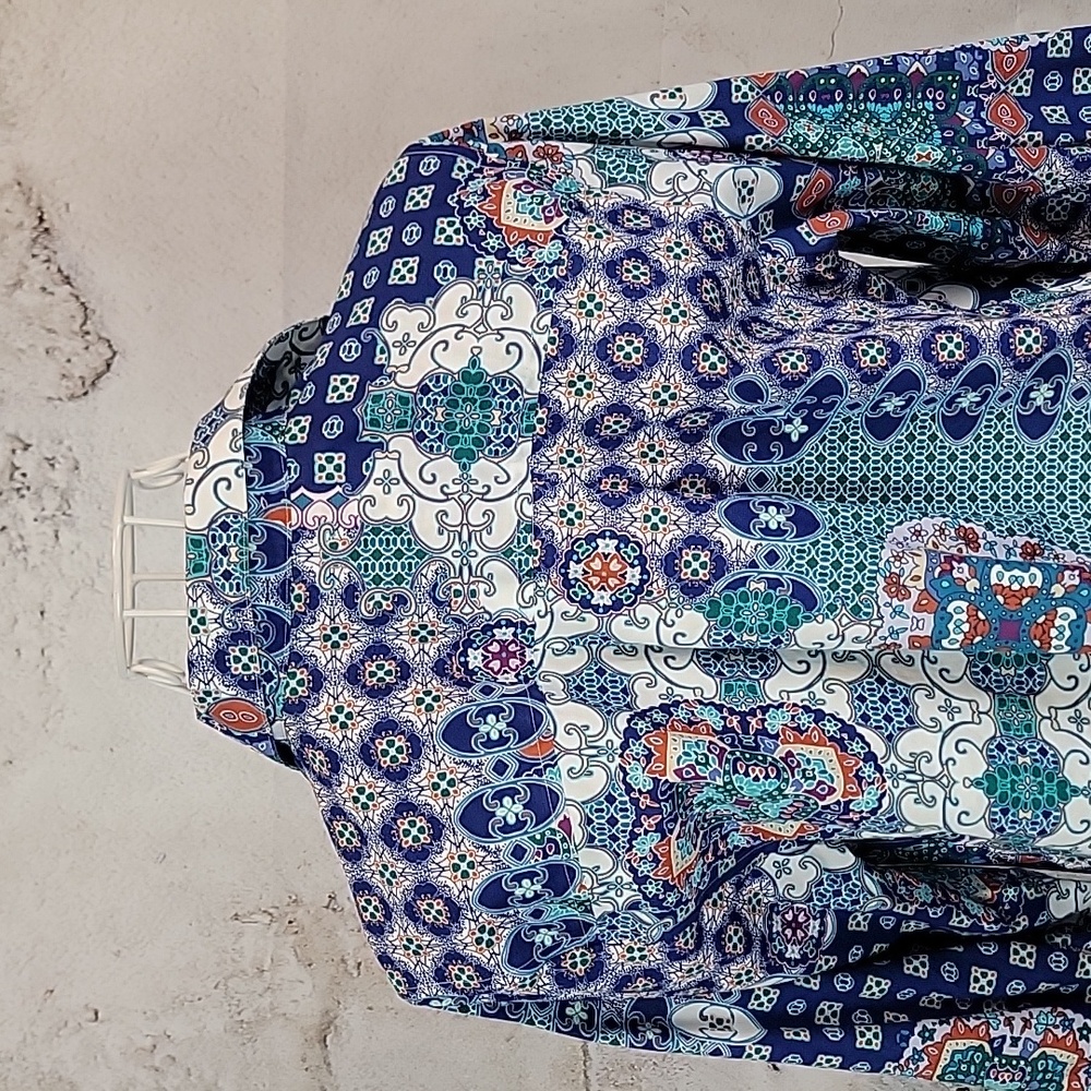 Chic's Button-Down Shirt Multicolored Abstract Pa… - image 6